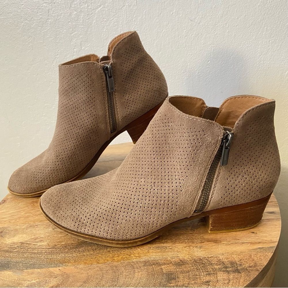 Lucky Brand Bayley Suede Perforated Ankle Zip
Booties